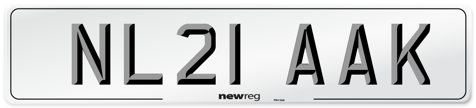 NL21 AAK Number Plate from New Reg